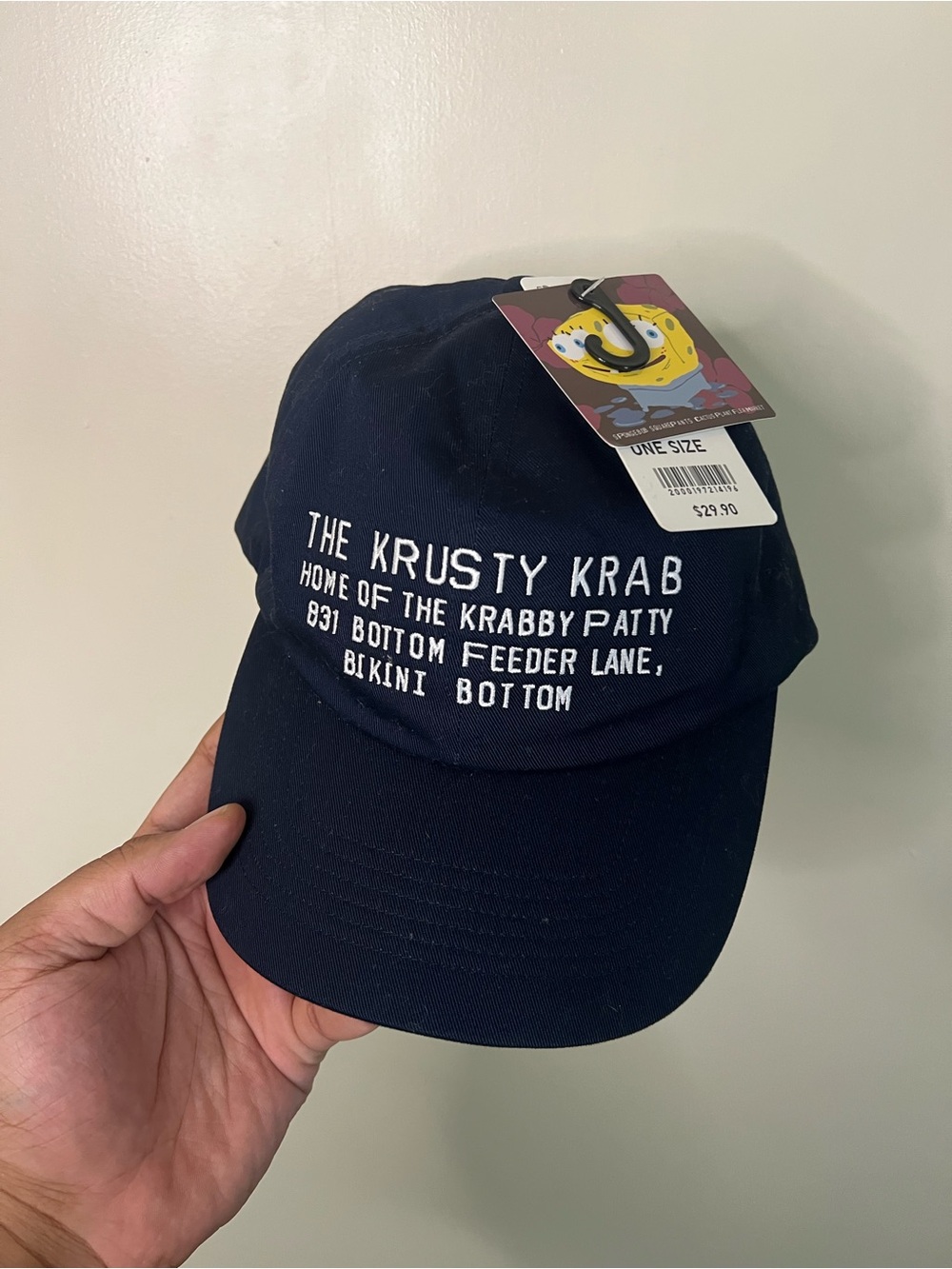 NWT Uniqlo x SpongeBob x Cactus Plant Flea Market Krusty Krab Navy Blue Hat
